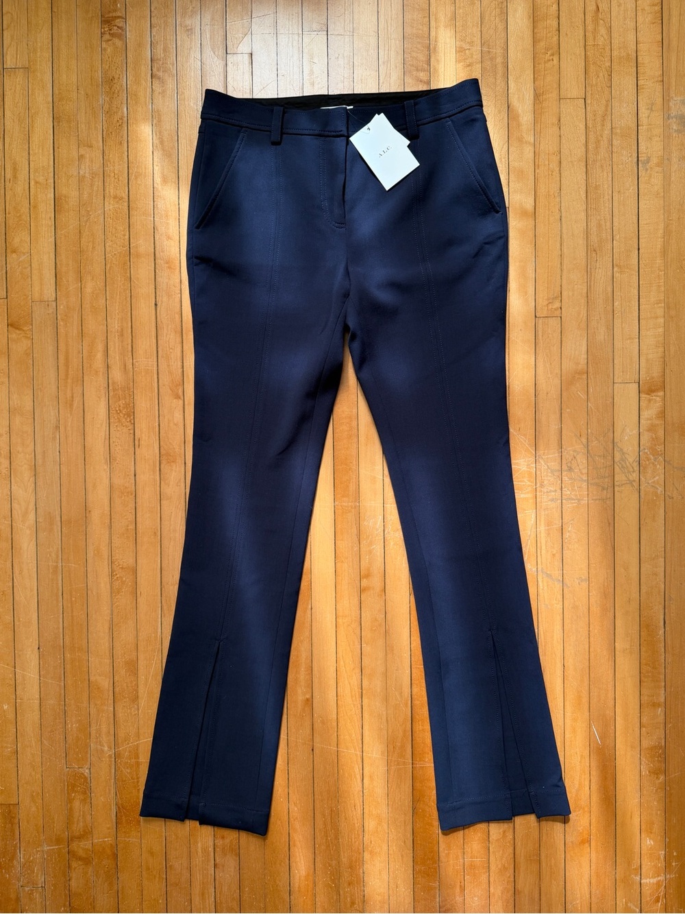 NWT A.L.C. Conway Split Front Slim Dress Trouser Deep Navy Women’s Sz. 8